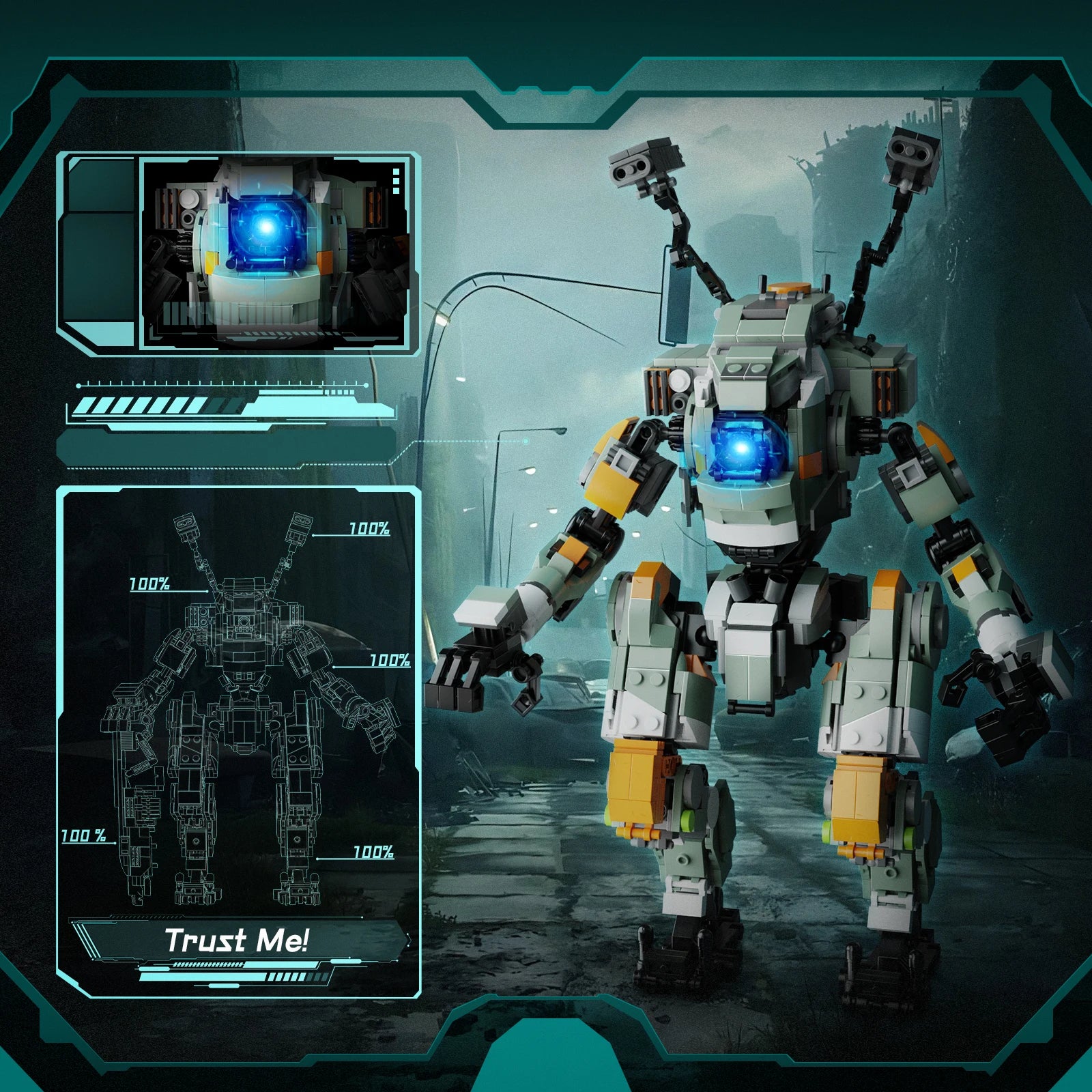 MOC Vanguard-Class Titan BT-7274 Robot Building Blocks Set For Titanfall 2 Battle Mecha Bricks Toys Gift For Kids Adult