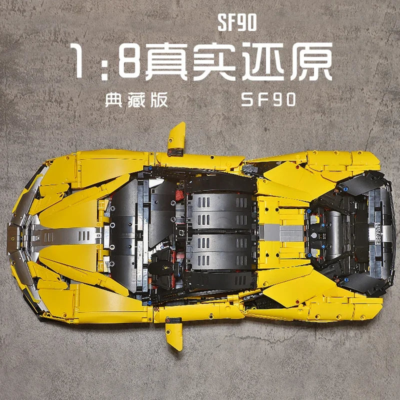 IN STOCK MOC 1:8 Technical RC Sports Car SF90 Building Blocks Model Bricks Assembling Toys for Children Birthday Gift Set