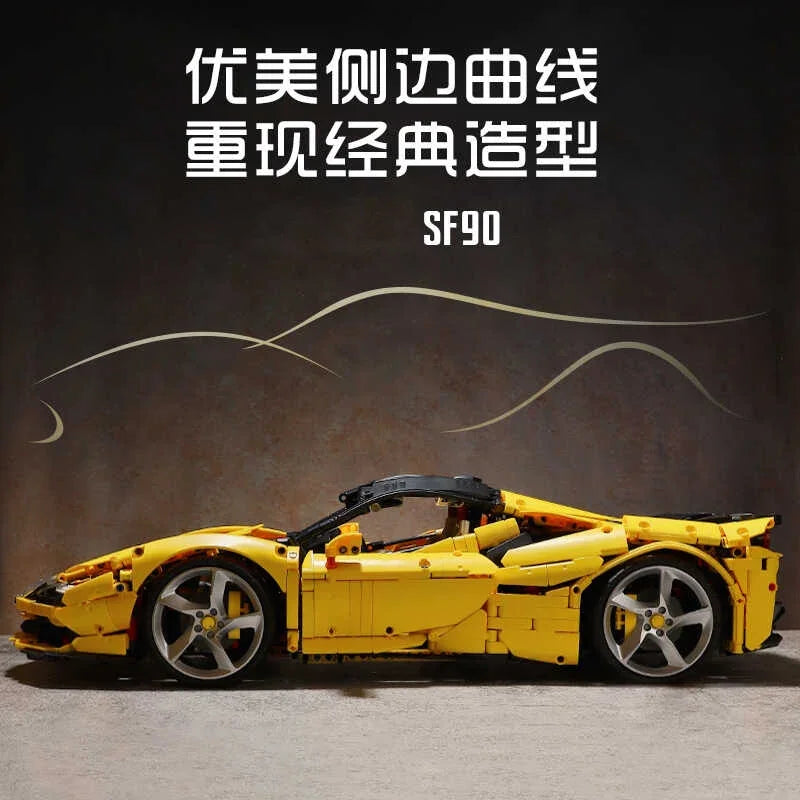 IN STOCK MOC 1:8 Technical RC Sports Car SF90 Building Blocks Model Bricks Assembling Toys for Children Birthday Gift Set