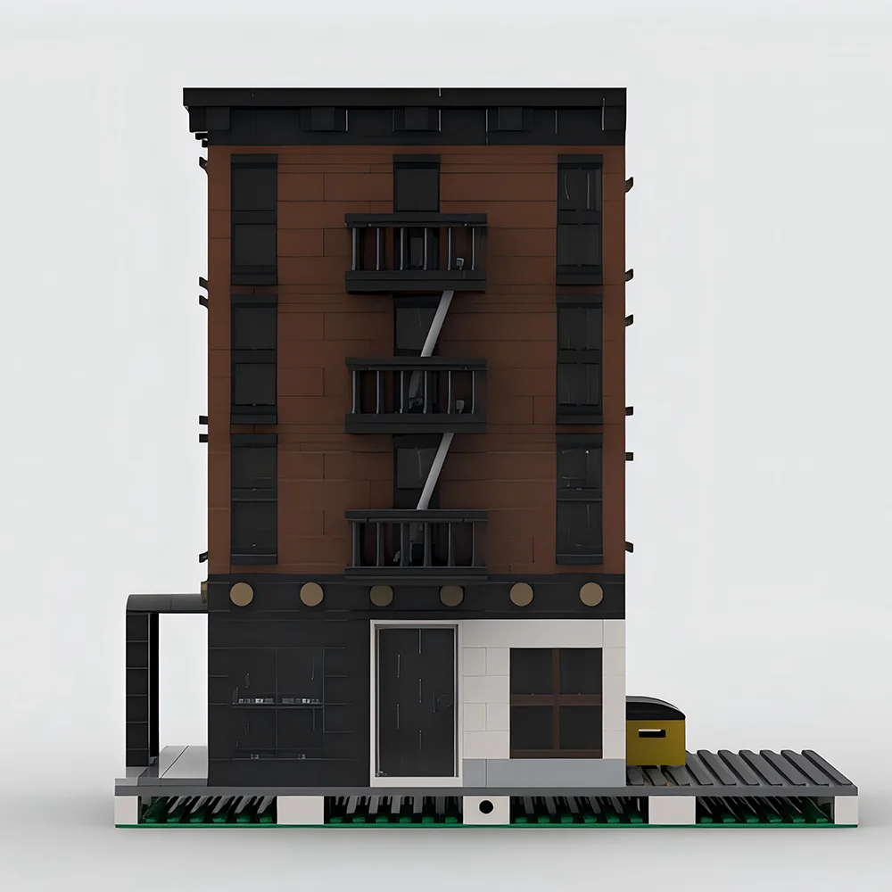 Street View Model MOC Building Bricks New York Apartment House Modular Technology Gifts Holiday Assemble Children Toys Suit
