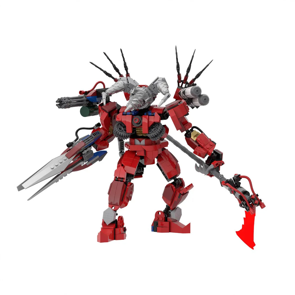 6.0 Red Titan Drill Man MOC Skibidi Toilet Building Blocks With Fully armed Creative DIY Crow toilet man reative Boys Toys Gifts