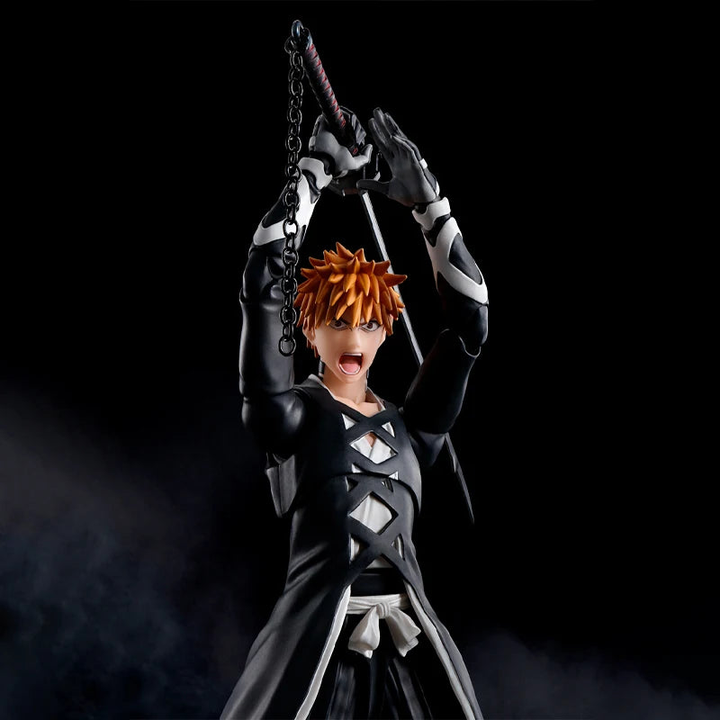 Bandai Genuine Bleach Model Kit Anime Figures SHF Kurosaki Ichigo Tensa Zangetsu Anime Action Figure Collection Model Toys Gifts