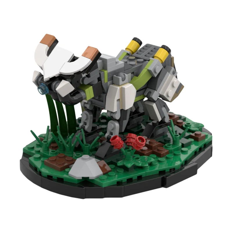 Moc Horizon Zero Dawned Thunder Jaw Mechanical Monster Action Dragon Dinosaur Popular Game Building Block Toys