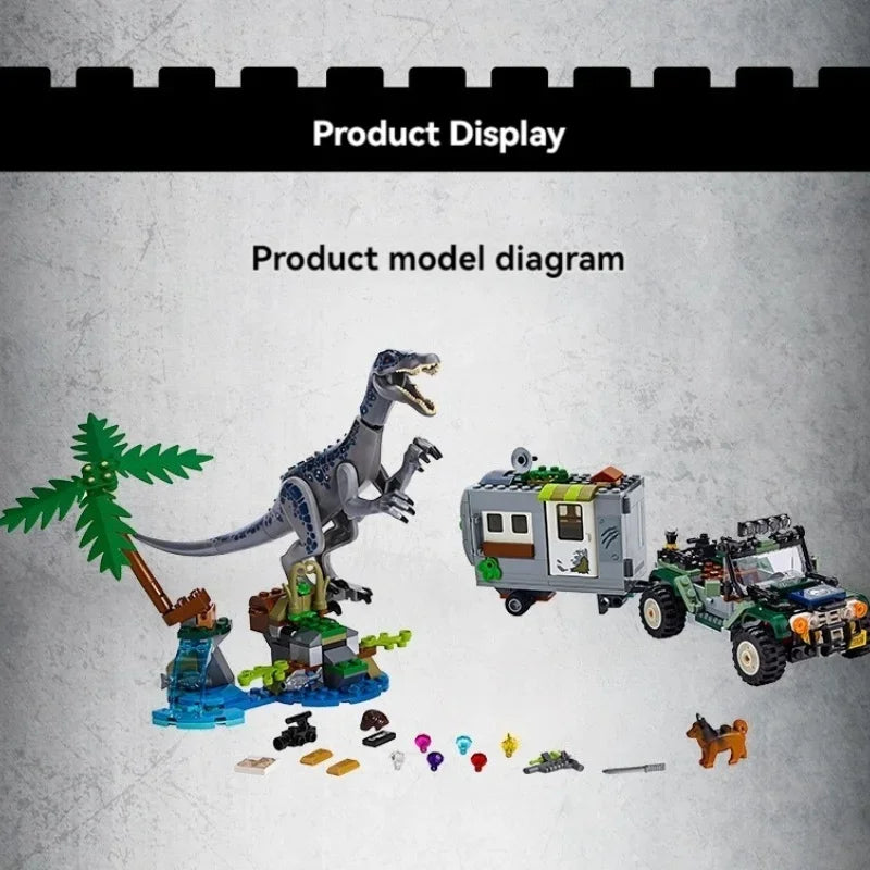 Compatible Jurassiced Dinosaur Series Baryonyx Face-Off:The Treasure Hunt Building Blocks Model Fit MOC Set Toys For Kids Gifts