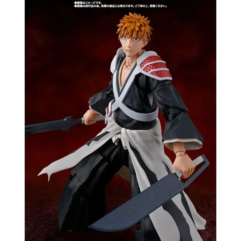 In Stock Original Bandai S.H.Figuarts SHF BLEACH Kurosaki Ichigo Dual Zangetsu Ver. Anime Action Figure Model Collectible Toys