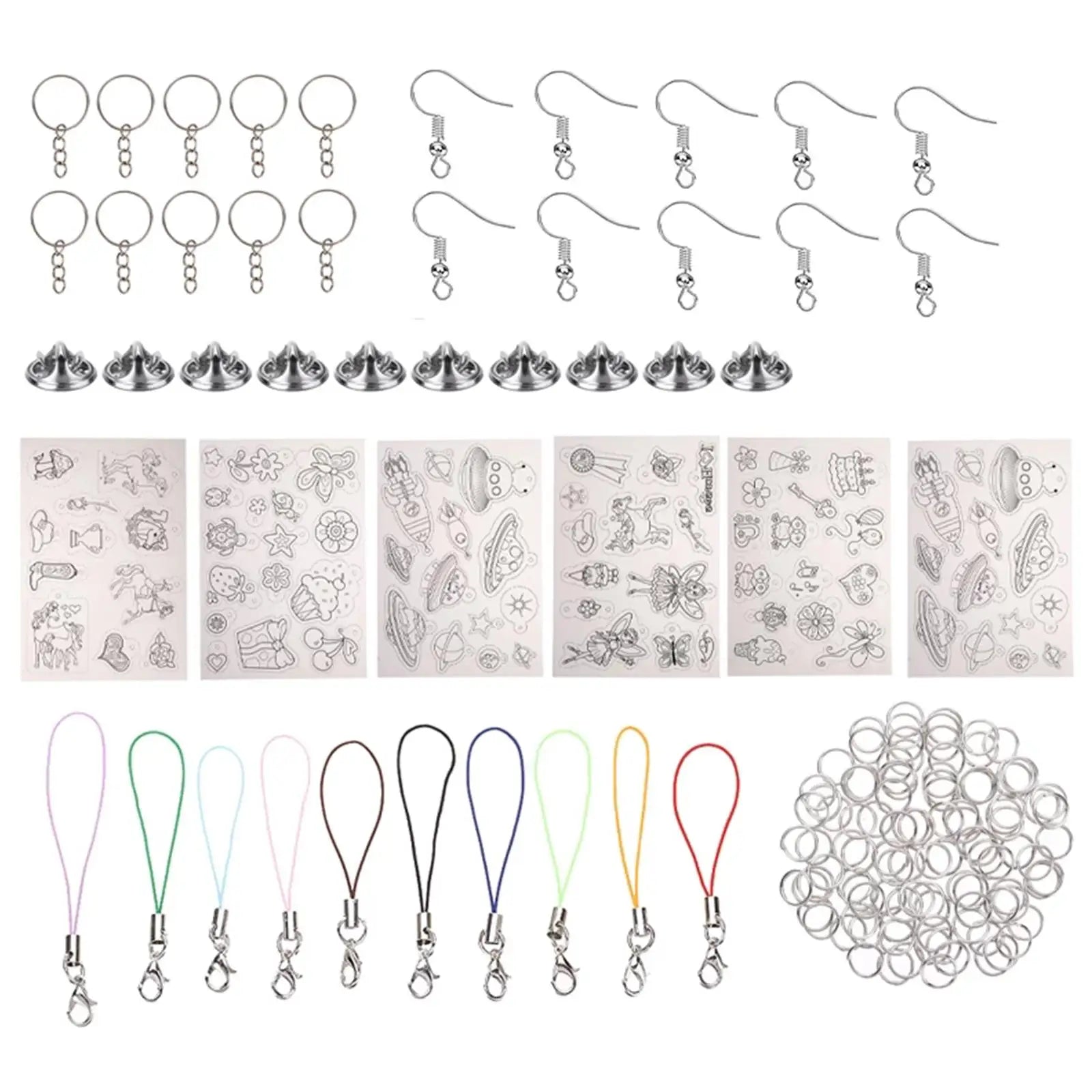 Heat Shrink Plastic Sheets Set Shrinky Art Film Paper Heat for DIY Keychain Ornaments Creative Craft Embellishment Scrapbooking