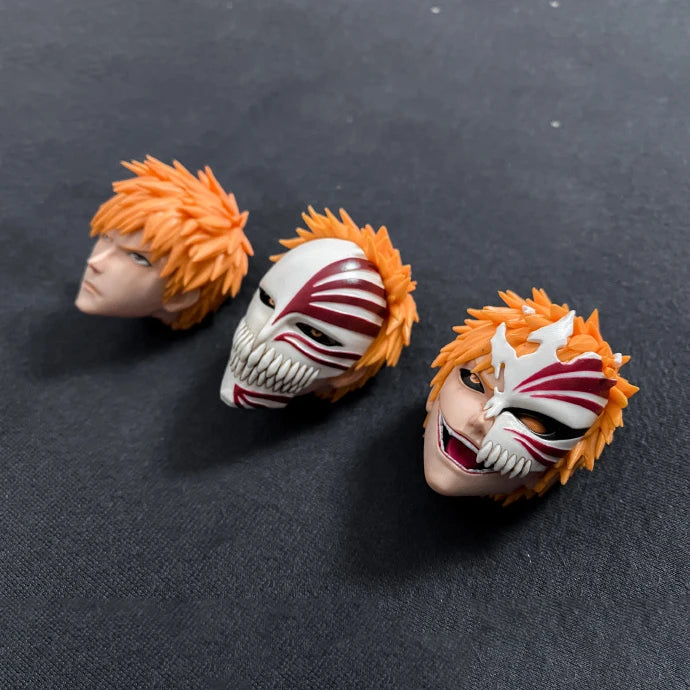 34cm Gametoys Movable Kurosaki Ichigo Double Body Three Head Engraving Gk Figure Toy Birthday Gifts