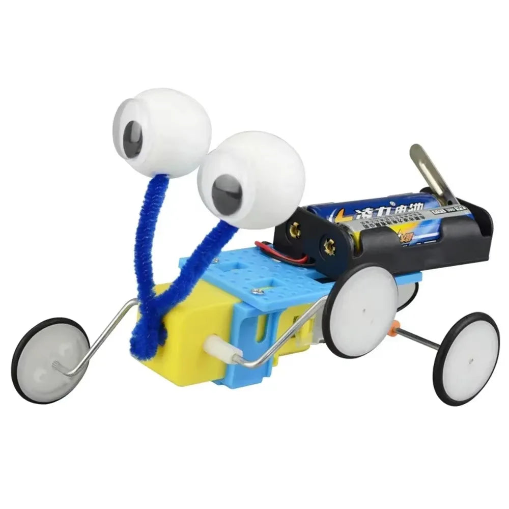 1set Early Learning DIY Doodle Robot Technology Kit 3D Puzzle Model Experiment Toy Wooden science Kit for Girls Boys teens Gifts