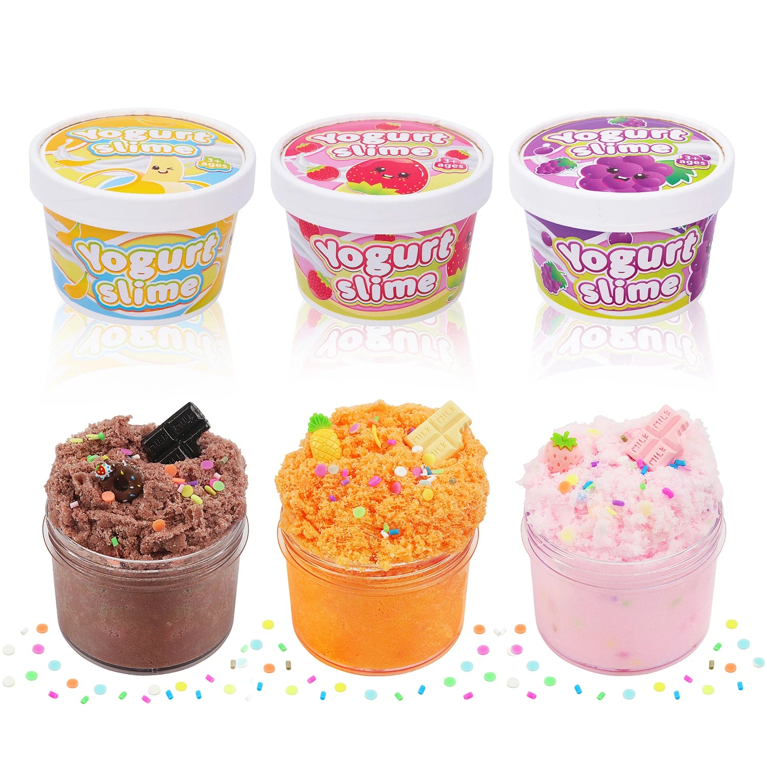 Crystal Mud Slime Cloud Silk Mud, Fruit Flavor and Odor DIY Slow Pressure Handmade Toy, Available in 6 Styles to Choose from