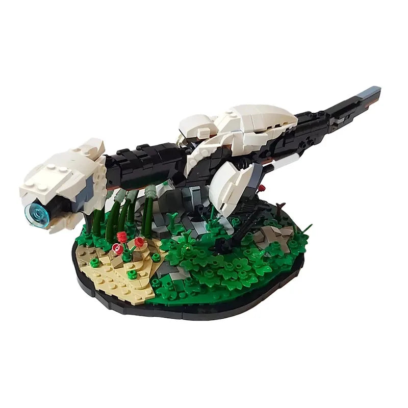 Moc Horizon Zero Dawned Thunder Jaw Mechanical Monster Action Dragon Dinosaur Popular Game Building Block Toys