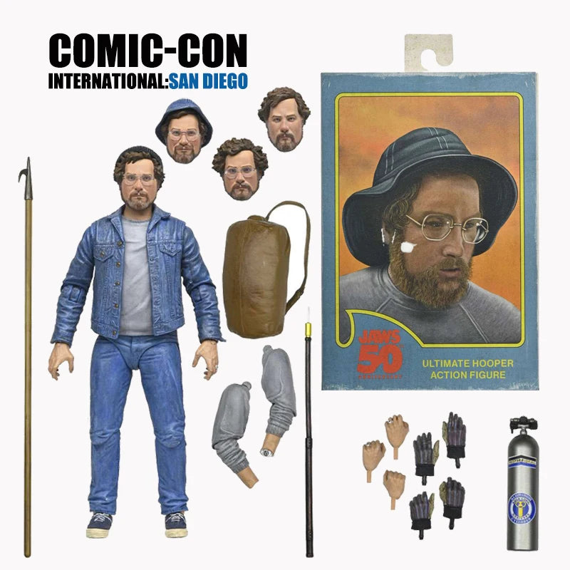 NECA Jaws 50th Anniversary Ultimate Matt Hooper and Sam Quint 7” Scale Action Figure 1975 Steven Spielberg Jaws Horror Toys