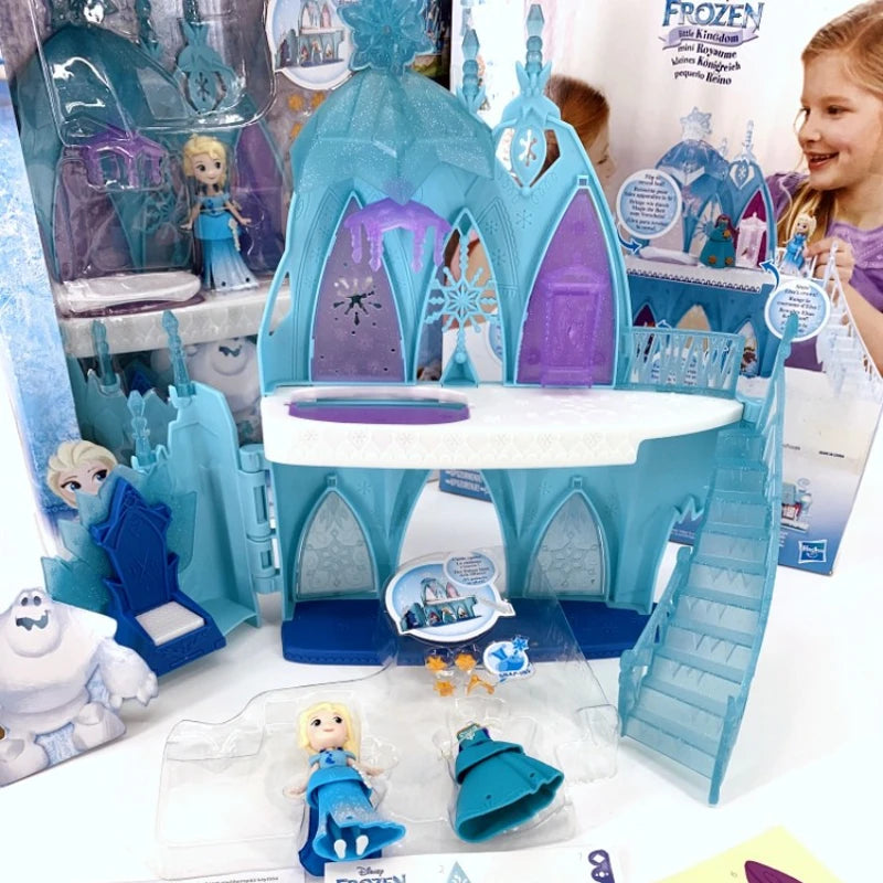 Hasbro Frozen Little Kingdom Elsa's Frozen Castle Girls Playing House Toys Crystal Castle Model Toy Children's Birthday Gift