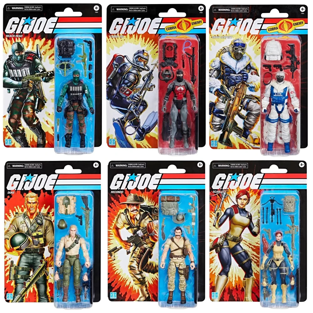 G.I. Joe GI Joe Classfied Series Retro Cardback 6" Recondo Duke Beach Head Cobra Eel Snow Serpent Action Figure Model Toy Gift