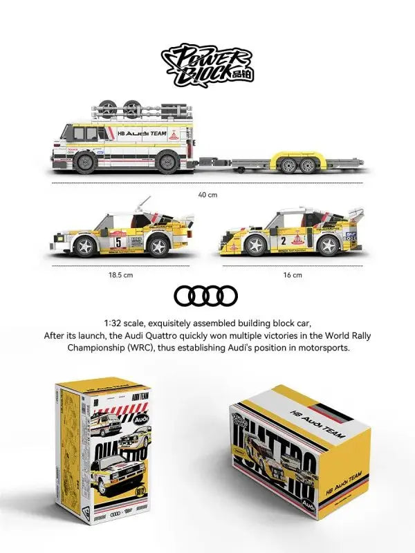 MOC Audi WRC Team 1:32 Building Block Sports Car Model Tech Racing Car Assembling Collection Vehicle Toy Kid Aldult Gift 1362pcs