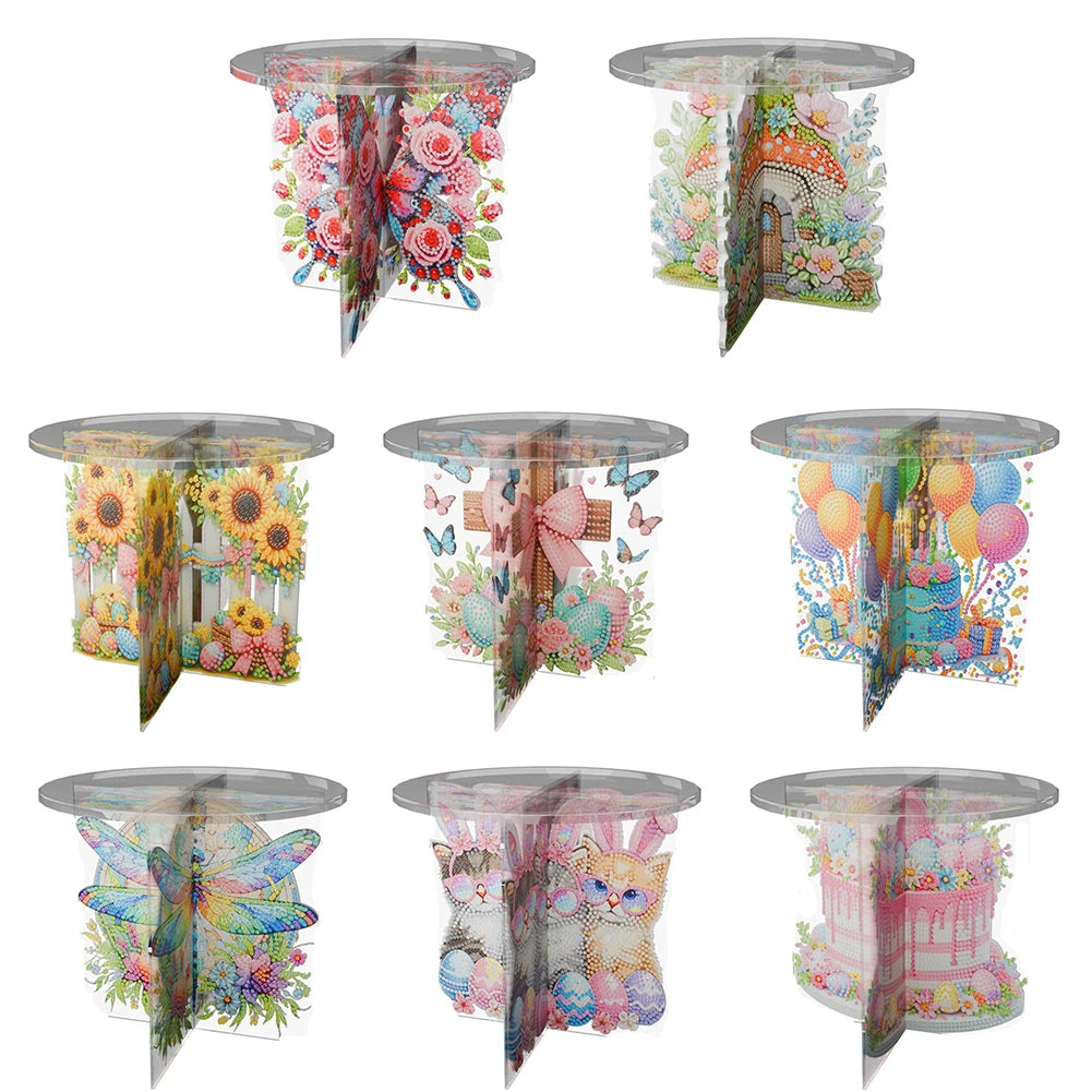 Acrylic Butterfly Potted Plant Holder Rack Rhinestones Plant Display Shelf Diamond Painting Plant Corner Stand for DIY Art Craft