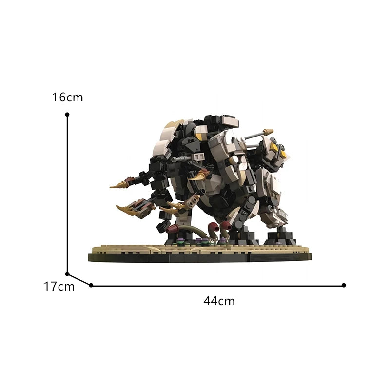Moc Horizon Zero Dawned Thunder Jaw Mechanical Monster Action Dragon Dinosaur Popular Game Building Block Toys