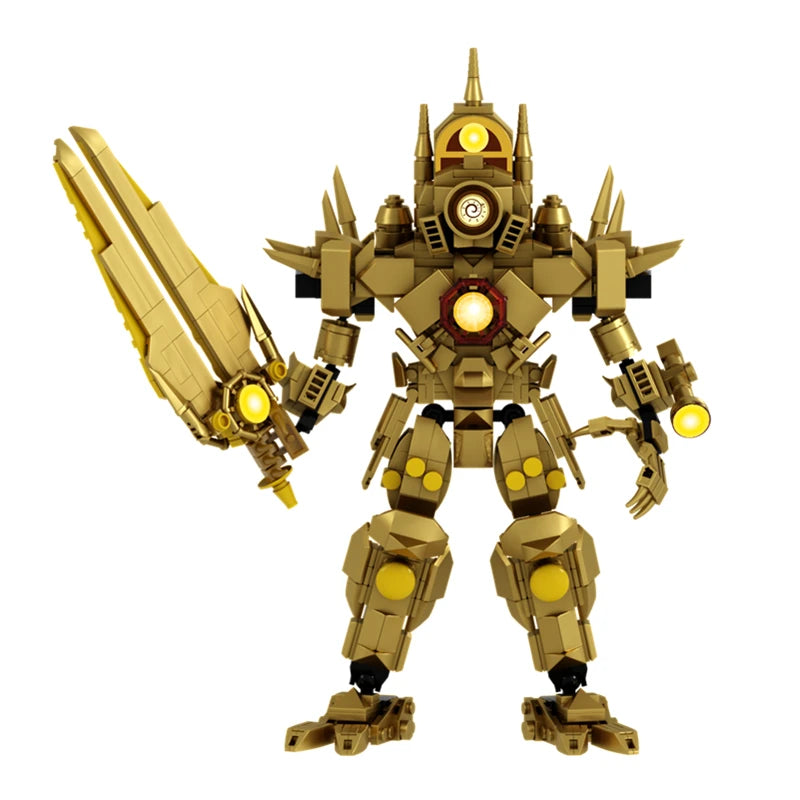 610pcs/set Skibidi Toilet Series MOC Building Blocks 4.0 Updated Golden Titan Clock Man DIY Bricks Toys For Kids Christmas Gifts