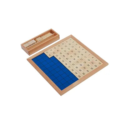 Montessori Math Toy Wood Hundred Board W/ Control Chart Linear & Skip Counting Game Early Learning Tools Mathematic Education