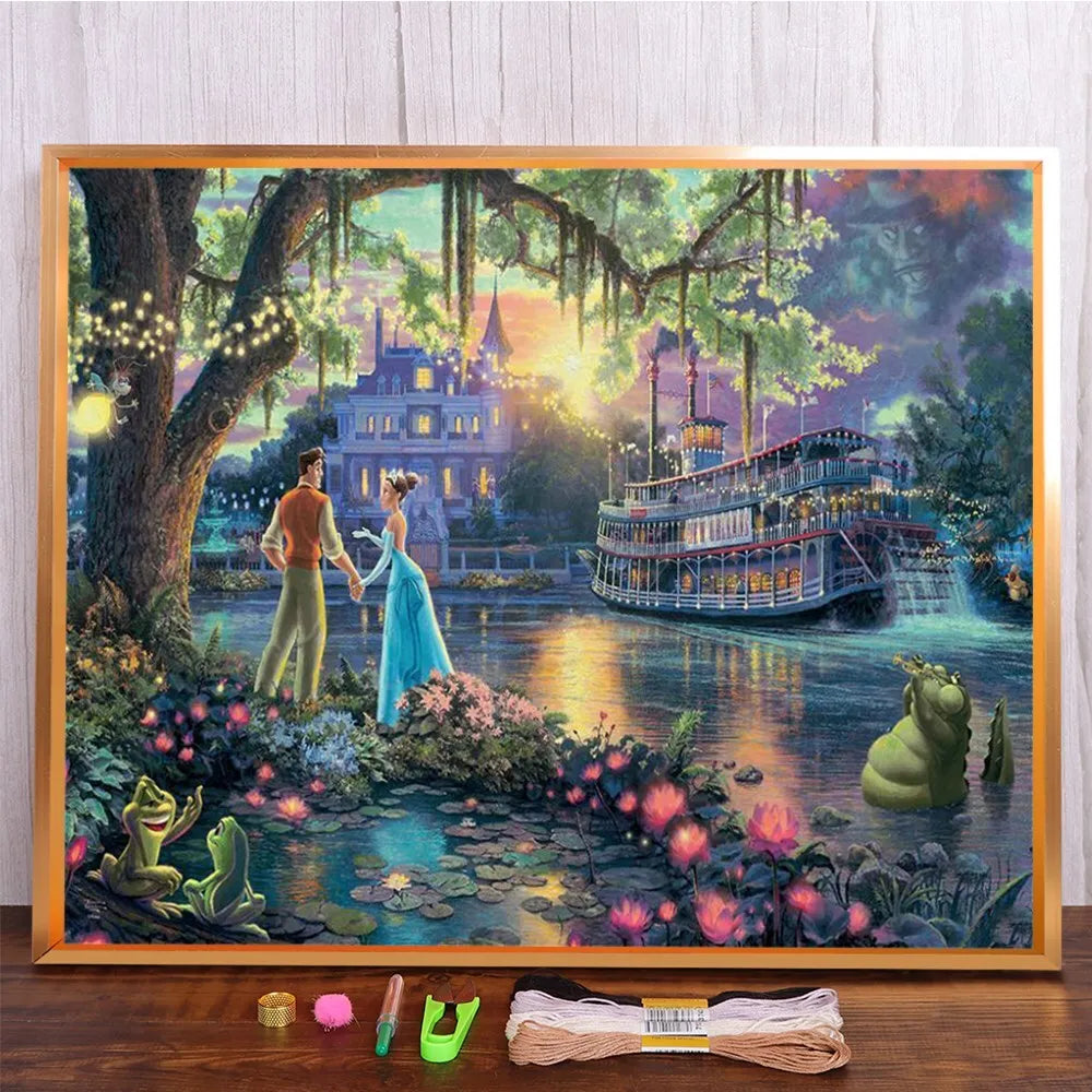 MINISO Disney Classic princess scene Diamond Painting Mosaic Embroidery Cross Stitch Kit Home Decor 5D DIY  Art Collection Craft