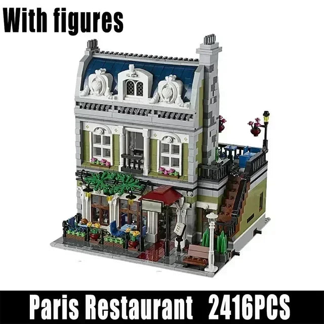 Creatoring Expert Pet Book Shop Town Hall Downtown Diner Model Moc Modular Building Blocks Brick Bank Cafe Corner Toys Parisian