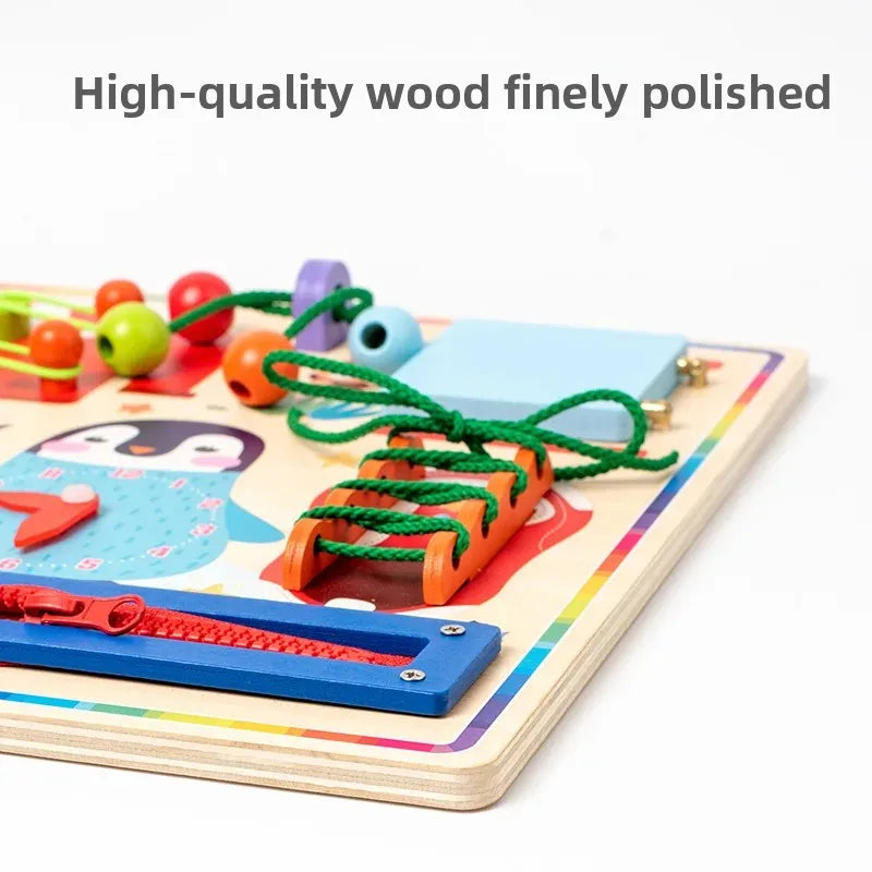 Wooden Universe Busy Board Montessori Educational Toy Animal Lock Drawing Board Children's Puzzle Plaything Intellectual Toys