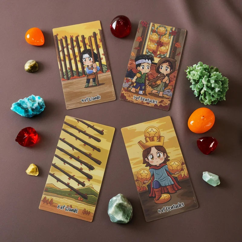 Autumn Girl Tarot，Comes with instruction manual，Large Size12X7，Japanese Style，High-Quality Cardstock Tarot Cards，Suitable for pe