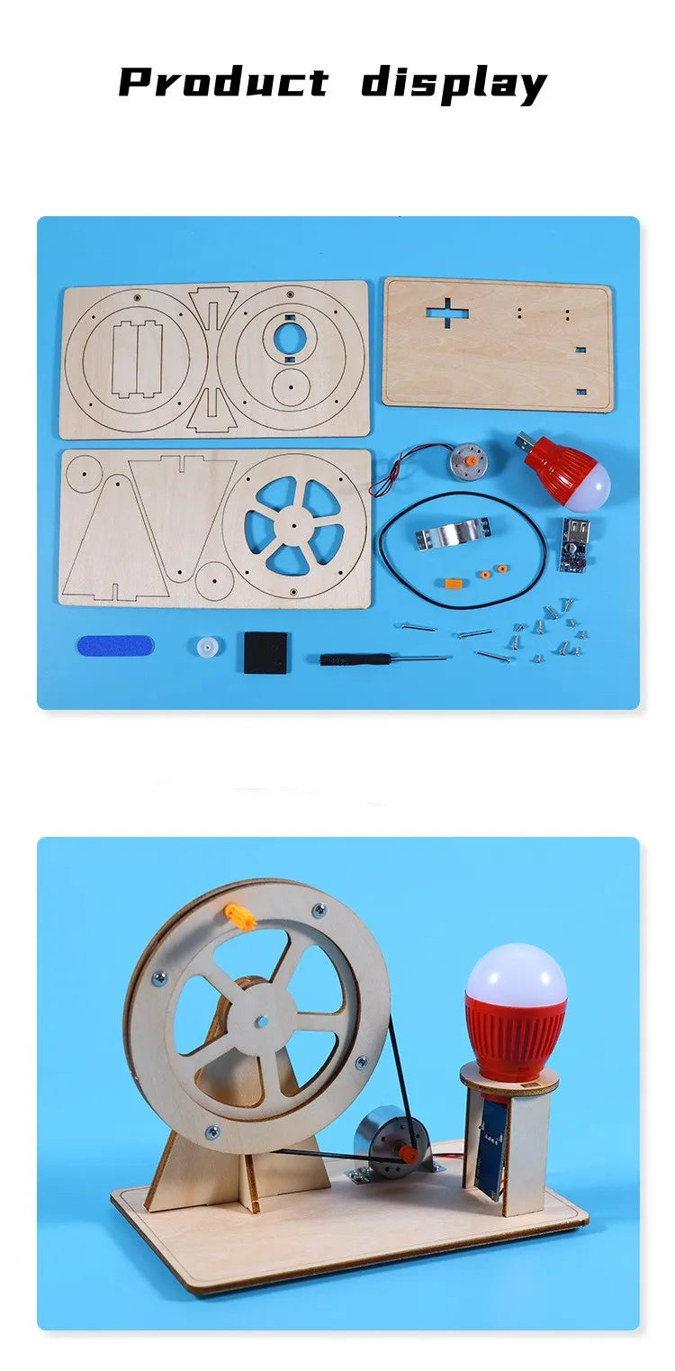 DIY Mini Hand Crank Generator  Intelligence Development  Science Experiment Kit & Education Model Toy For Children Gift Toy