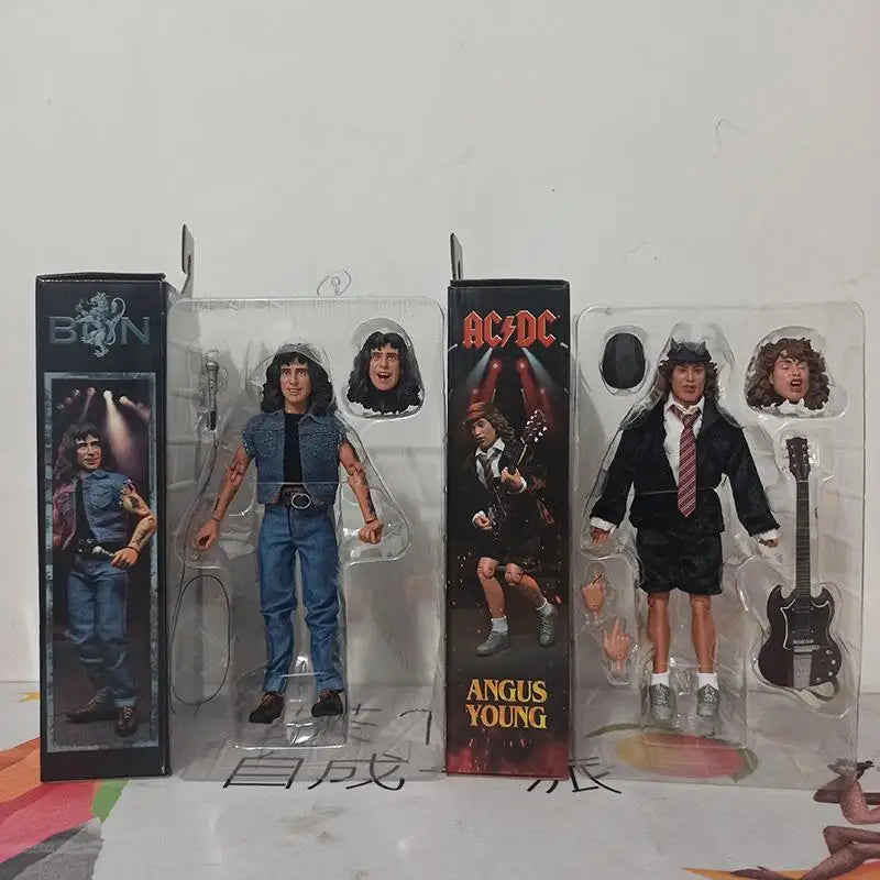 NECA Highway To Hell Angus Young Bon Scott Action Figure Model Toys Collection Friend Birthday Gift 18cm