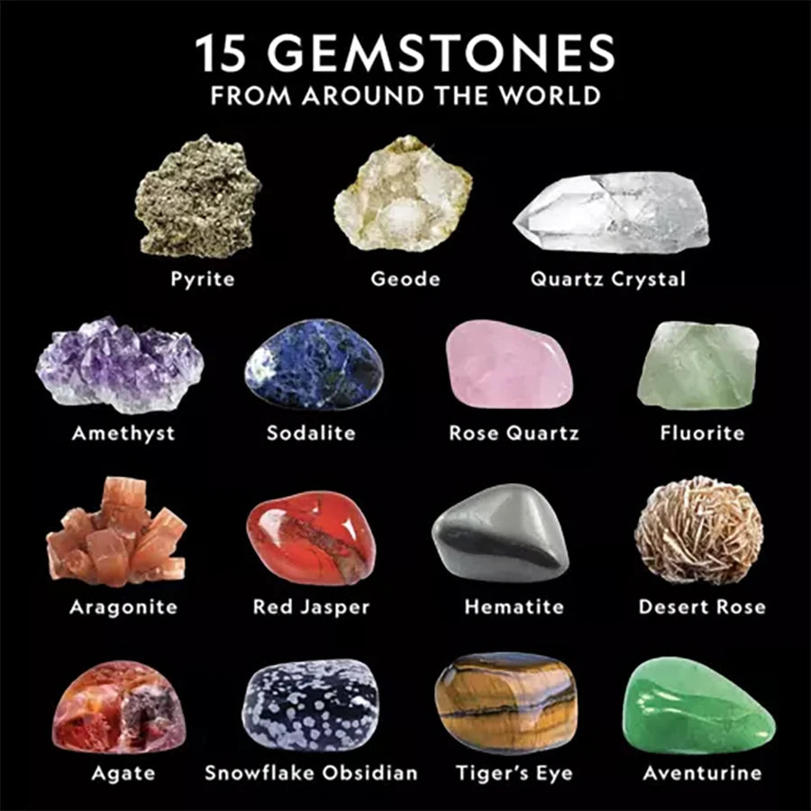 nationals geographics dig and discover gem stone crystal dig toy set child learning educational toy crystal mining kit Kids gift