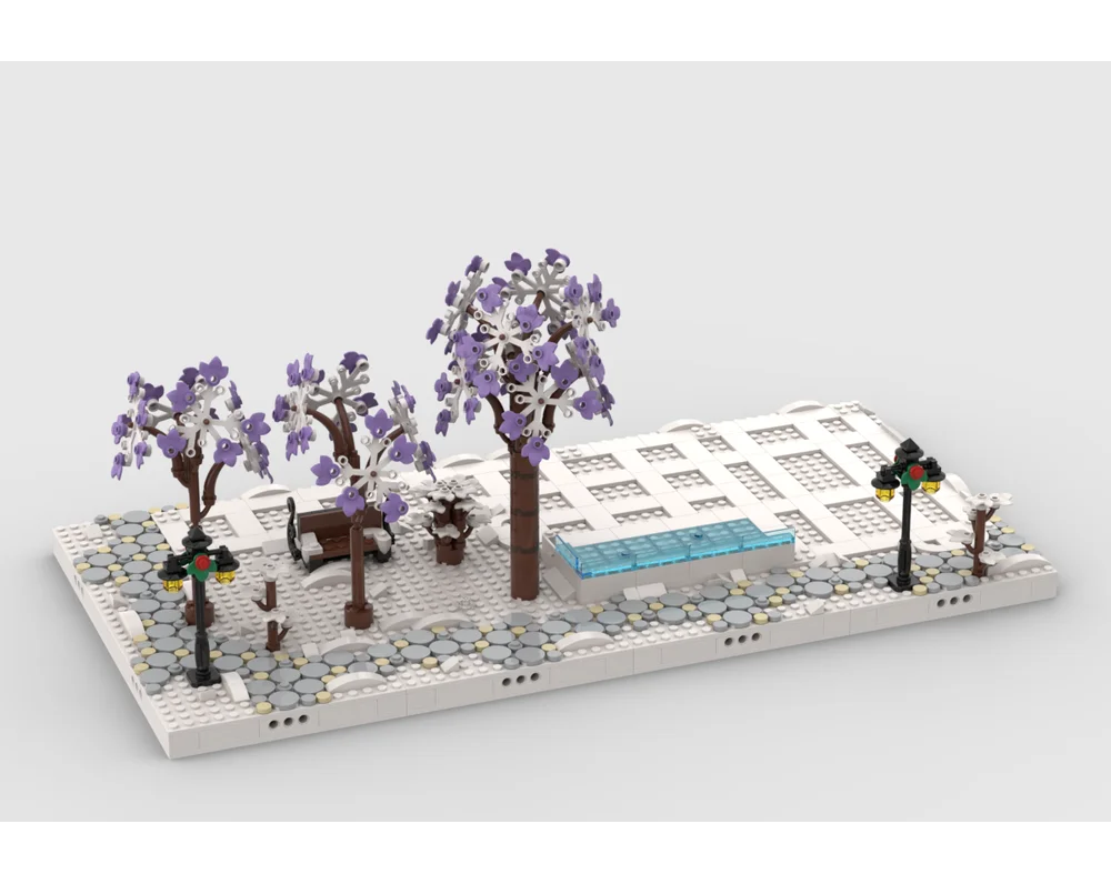 Moc Winter Village Display Base for Sets 10325 10308 10339 10293 10275 10267 Building Blocks Creative Bricks Toy Christmas Gift