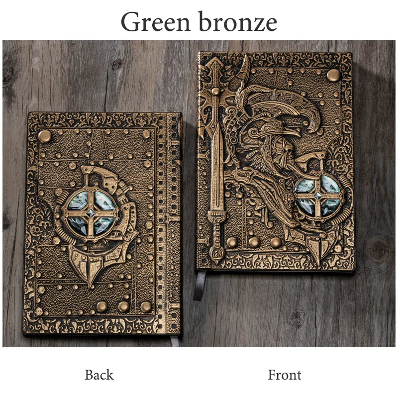 Vintage 3D Embossed god of war A5 Notebook Hardcover PU Cover 100 Sheets/Book Horizontal Line Page Office Learning Diary QP-82
