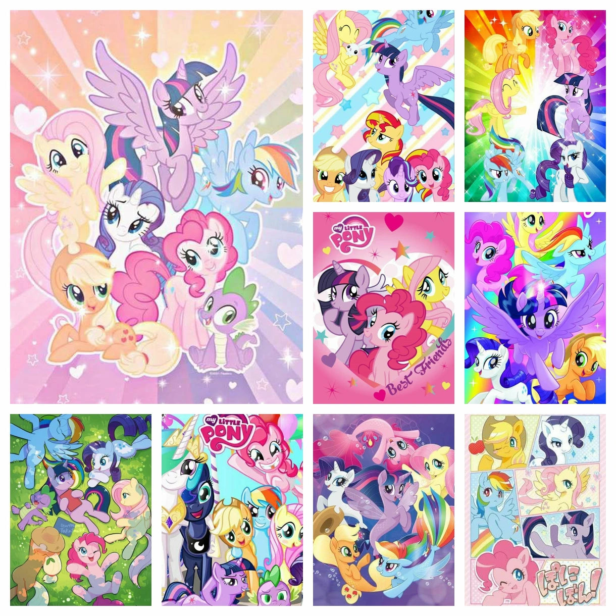 Cute Cartoon My Little Pony 5D DIY Art Diamond Painting Cross Stitch Pattern Pictures Mosaic Embroidery Jewelry Home Decoration