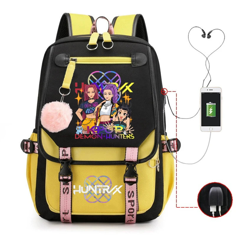 KPop Demon Hunters Backpack Students Large Capacity Backpack K-Pop Demon Hunters Fans Gift Girls School Bags Travel Backpack