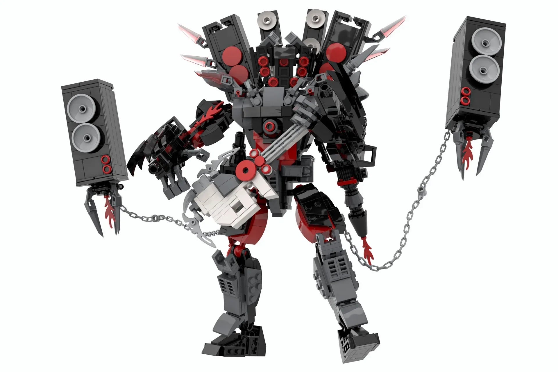 MOC Skibidi New Heat Toilet Guitarist Soundman Model Building Blocks Scientist Camera Speaker Bricks Toy Children Birthday Gifts