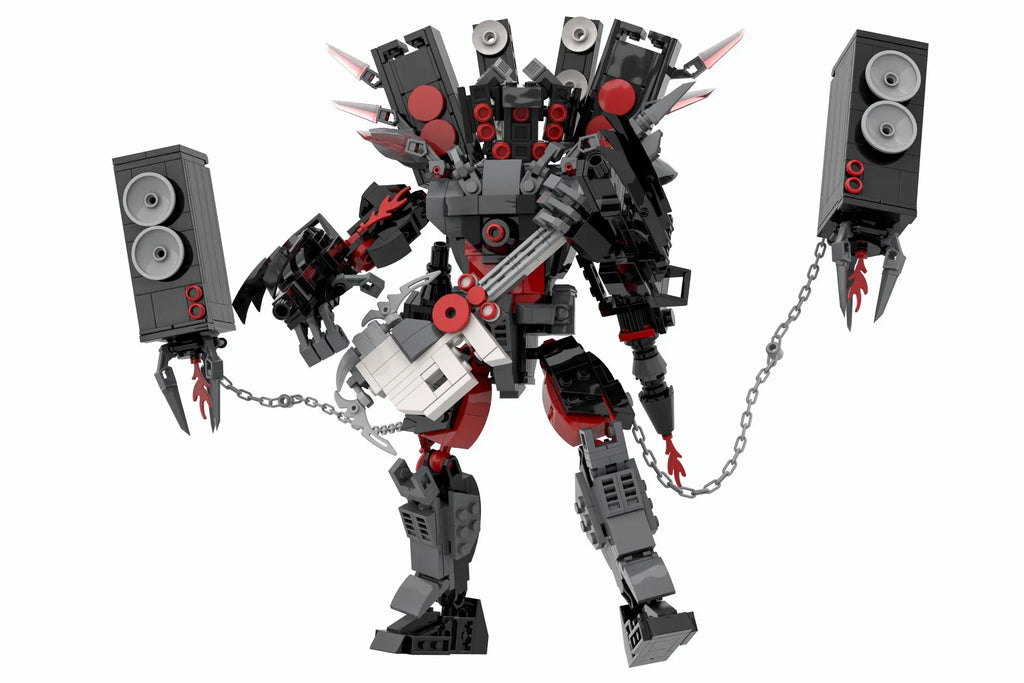 MOC Skibidi New Heat Toilet Guitarist Soundman Model Building Blocks Scientist Camera Speaker Bricks Toy Children Birthday Gifts