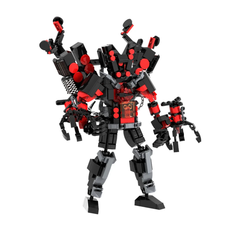 619pcs/set Skibidi Toilet Man Building Blocks Upgraded Version Of Titan Speaker King DIY Bricks Toys For Kids Christmas Gifts