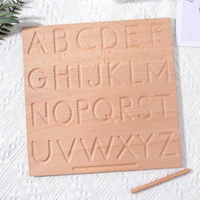 Trace Letters Numbers Wood Groove Writing Board Montessori Language Materials Fine Motor Skill Practice Early Educational Toys
