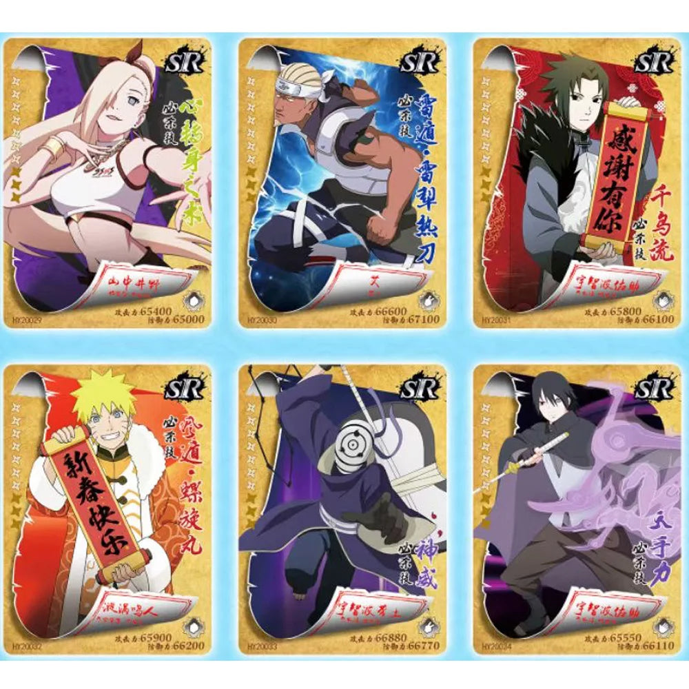 Little Dino HY-2001 Naruto Collection Card Original Anime Uchiha Sasuke Figure Rare Collection Cards Toy for Children Xmas Gift