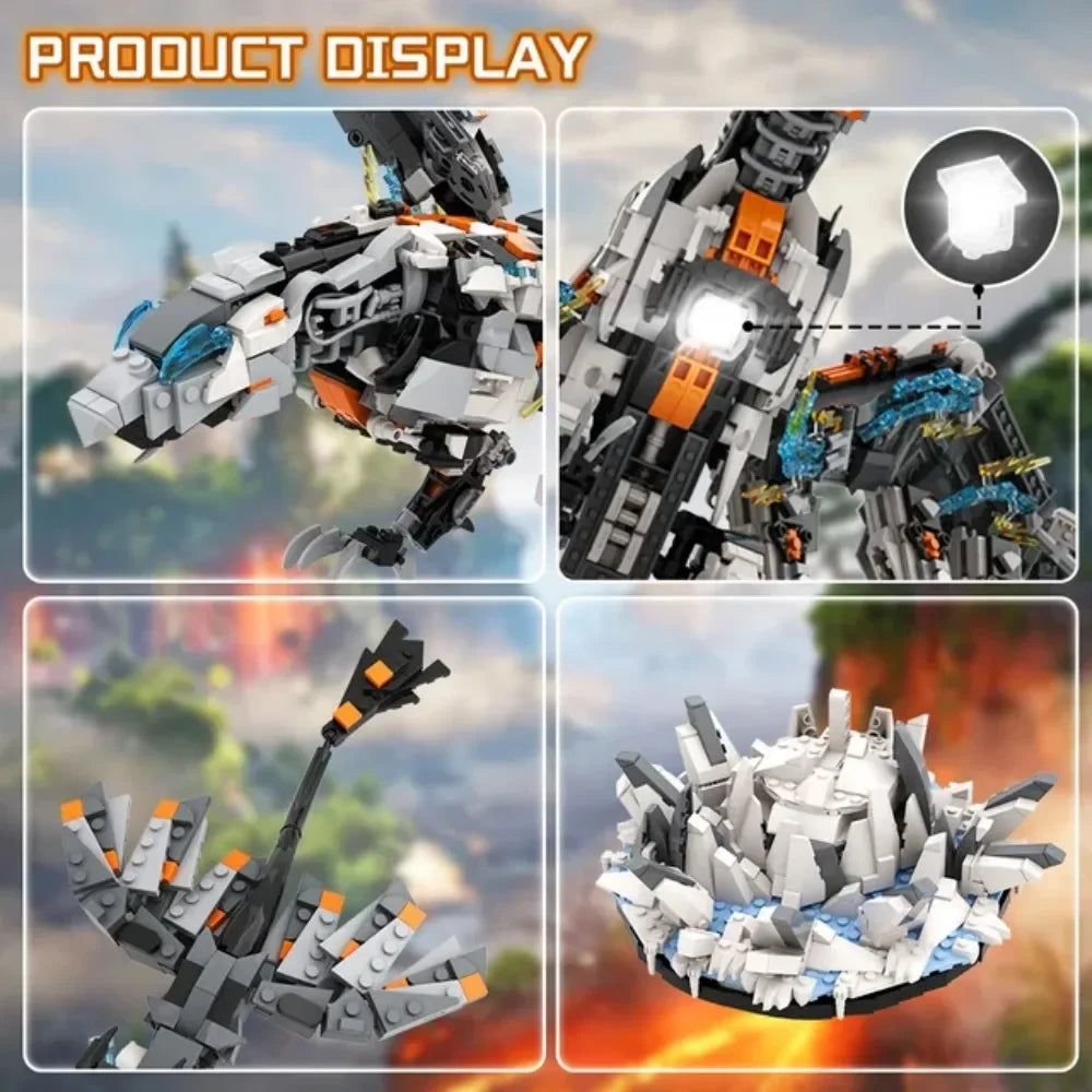 MOC Horizons Zero West Storm Bird Slaughterspine Building Blocks Mechanical Dawned Dinosaur Monster Bricks DIY Toy Birthday Gift