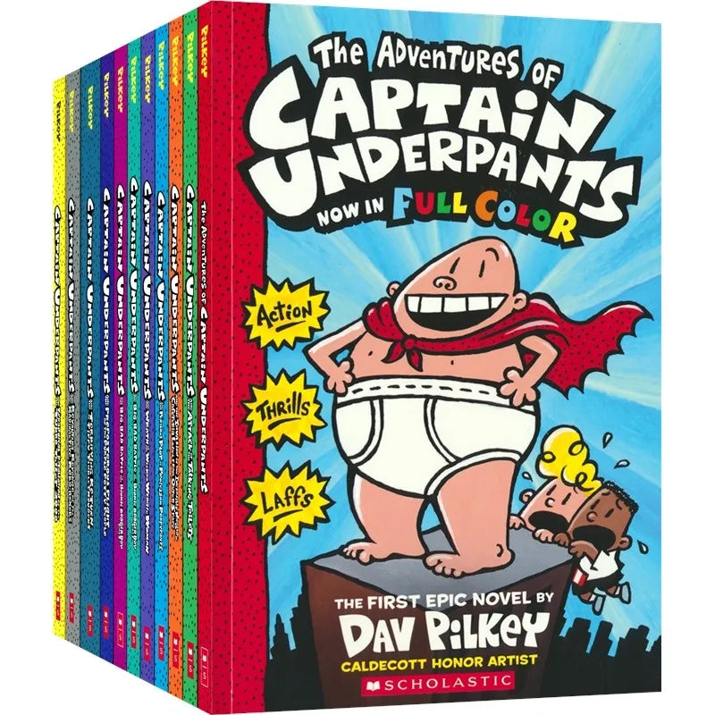 Captain Underpants full color comic book 1-11 Dog Man by Dav Pilkey American elementary school students must read chapter novel