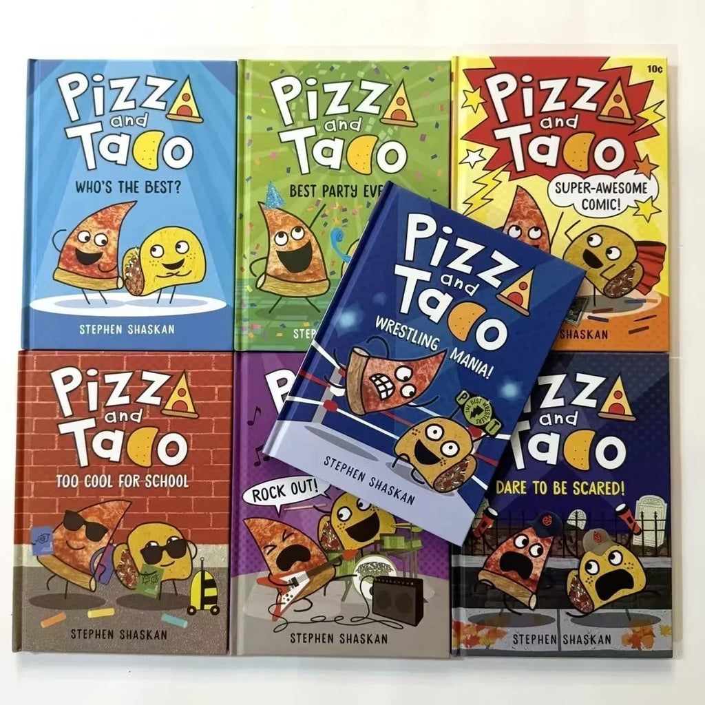 Pizza and Taco 7 Volumes English Version Primary Chapter Color Comic Novel Hardcover English Books