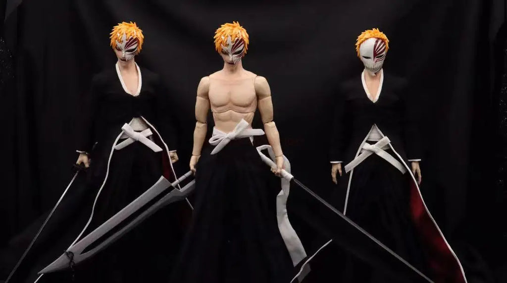 34cm Gametoys Movable Kurosaki Ichigo Double Body Three Head Engraving Gk Figure Toy Birthday Gifts