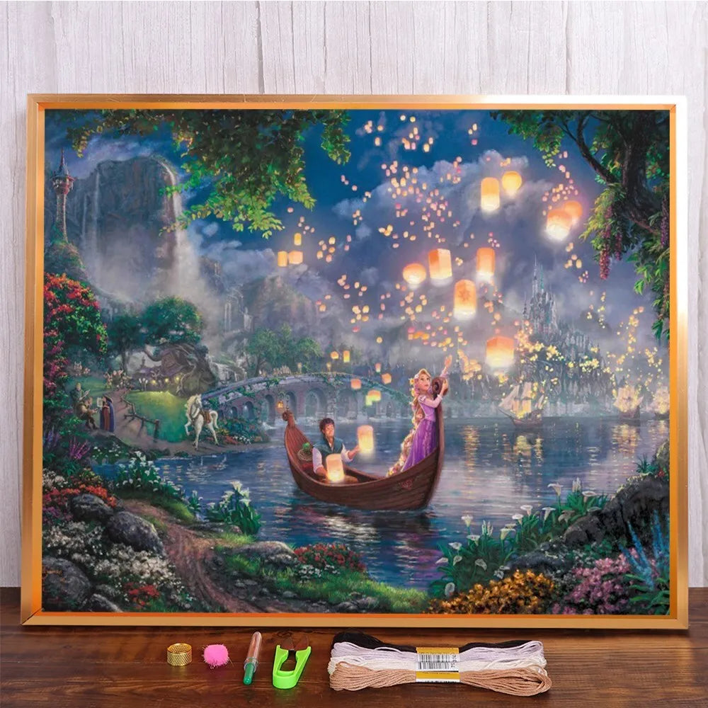 MINISO Disney Classic princess scene Diamond Painting Mosaic Embroidery Cross Stitch Kit Home Decor 5D DIY  Art Collection Craft
