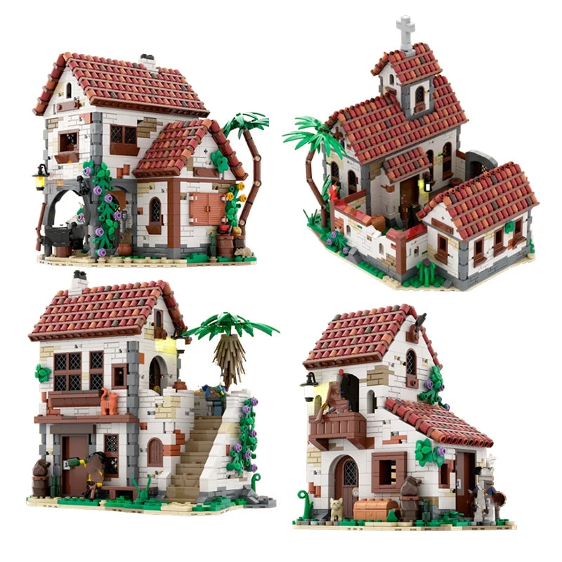 Spot quick delivery MOC-124328 124309 124049 Pirate Castle small particle assembly building block model toy