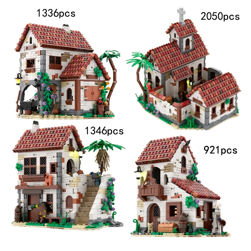 Spot quick delivery MOC-124328 124309 124049 Pirate Castle small particle assembly building block model toy