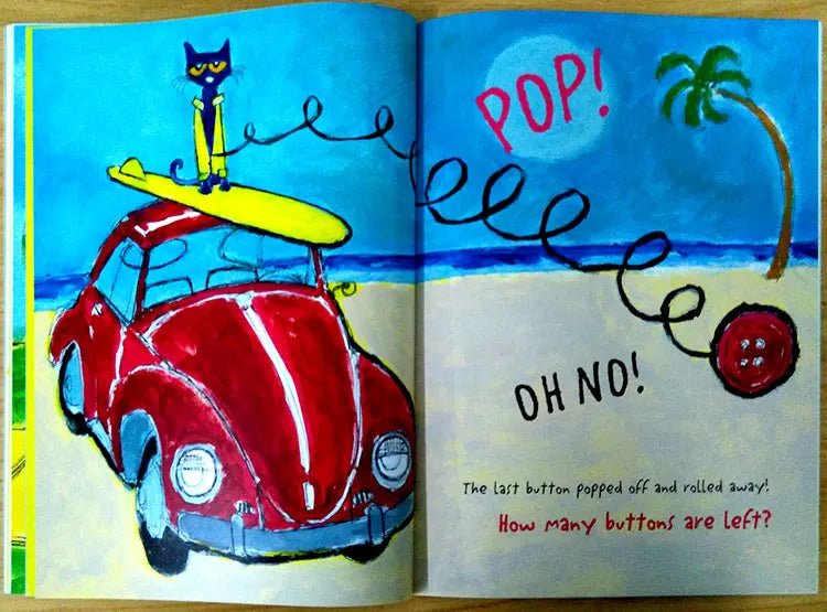 Pete the Cat and His Four Groovy Buttons Kids Early Educational English Picture Short Storybook Children Reading Book