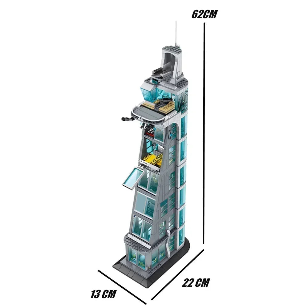 7 Floors MOC Starks Tower IRON-Heroes Tony Armour Hall Model Building Blocks Bricks Gift Toy Gift
