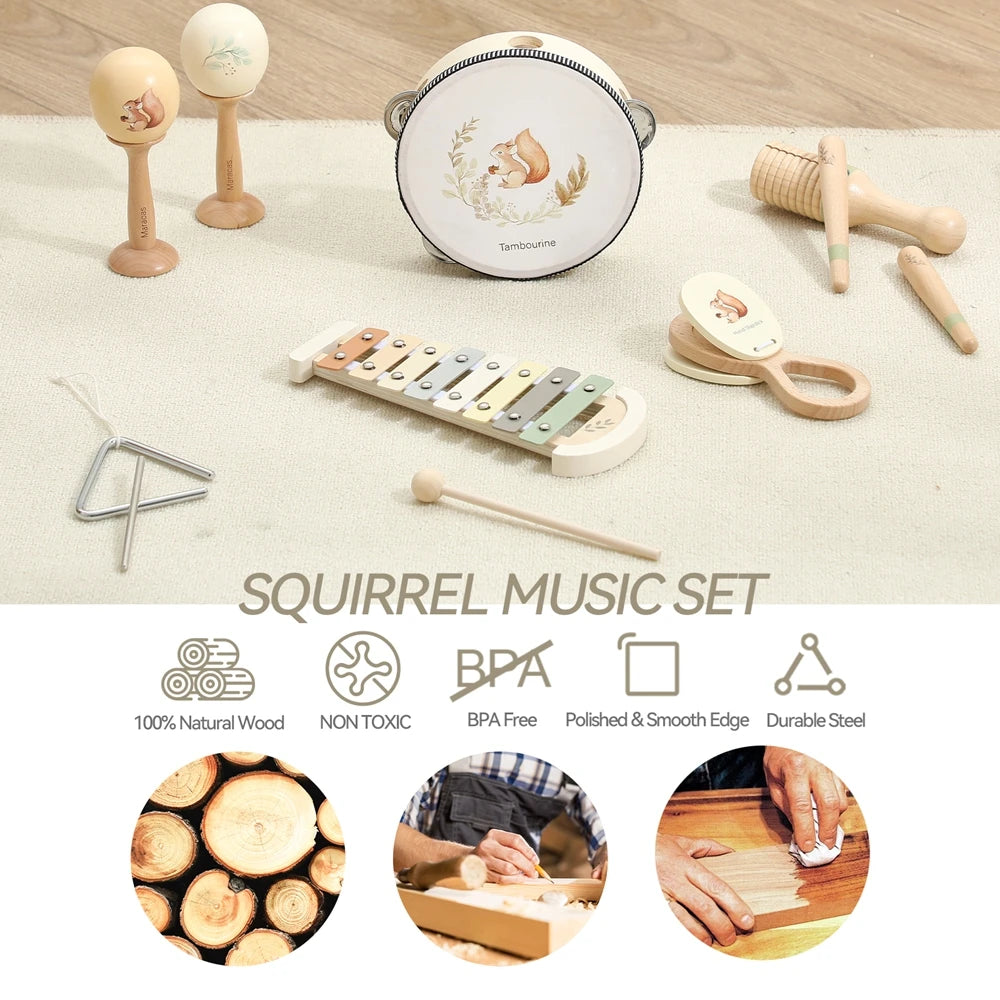 Wooden Montessori Toy Children Creative Games Toy Kids Early Education Hand Brain Sense Toy Set Gift Baby 0 12 Months Music Toy