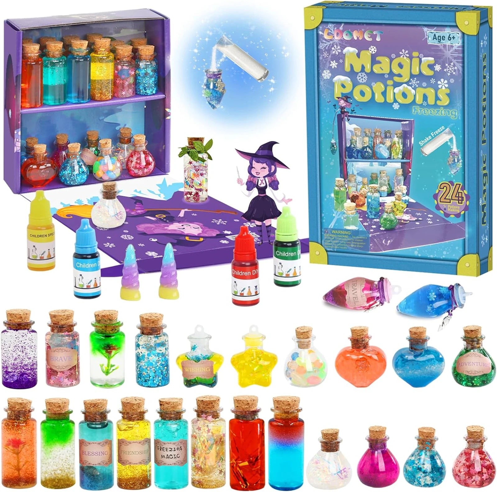 DIY Fairy Magical Potions Kit Witches' Magical Color Changing Freezing Potions Art Craft Kit Science Experiments Games Kid Craft
