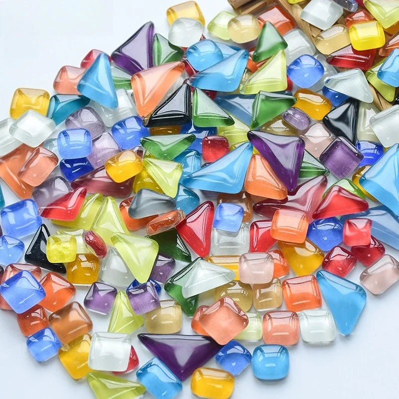 Colorful Bulk Crystal Mosaic Pieces Art Diy Glass Mosaic Tile Craft DIY Ceramic Mosaic Glass Tiles  Art Hobbies Craft Material